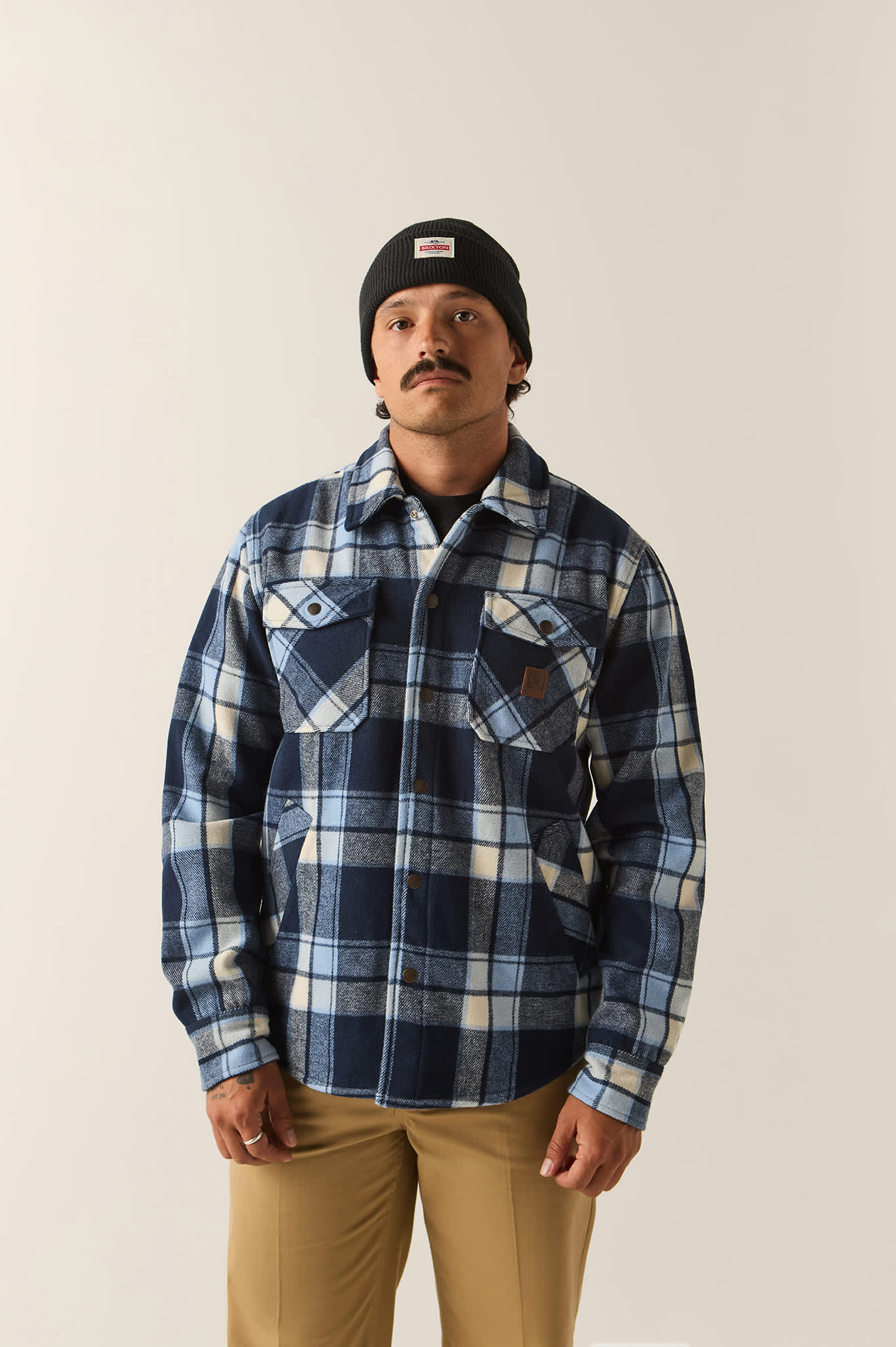 Men's Textured Durham Jacket in the color Classic Navy Plaid - Men's Front View