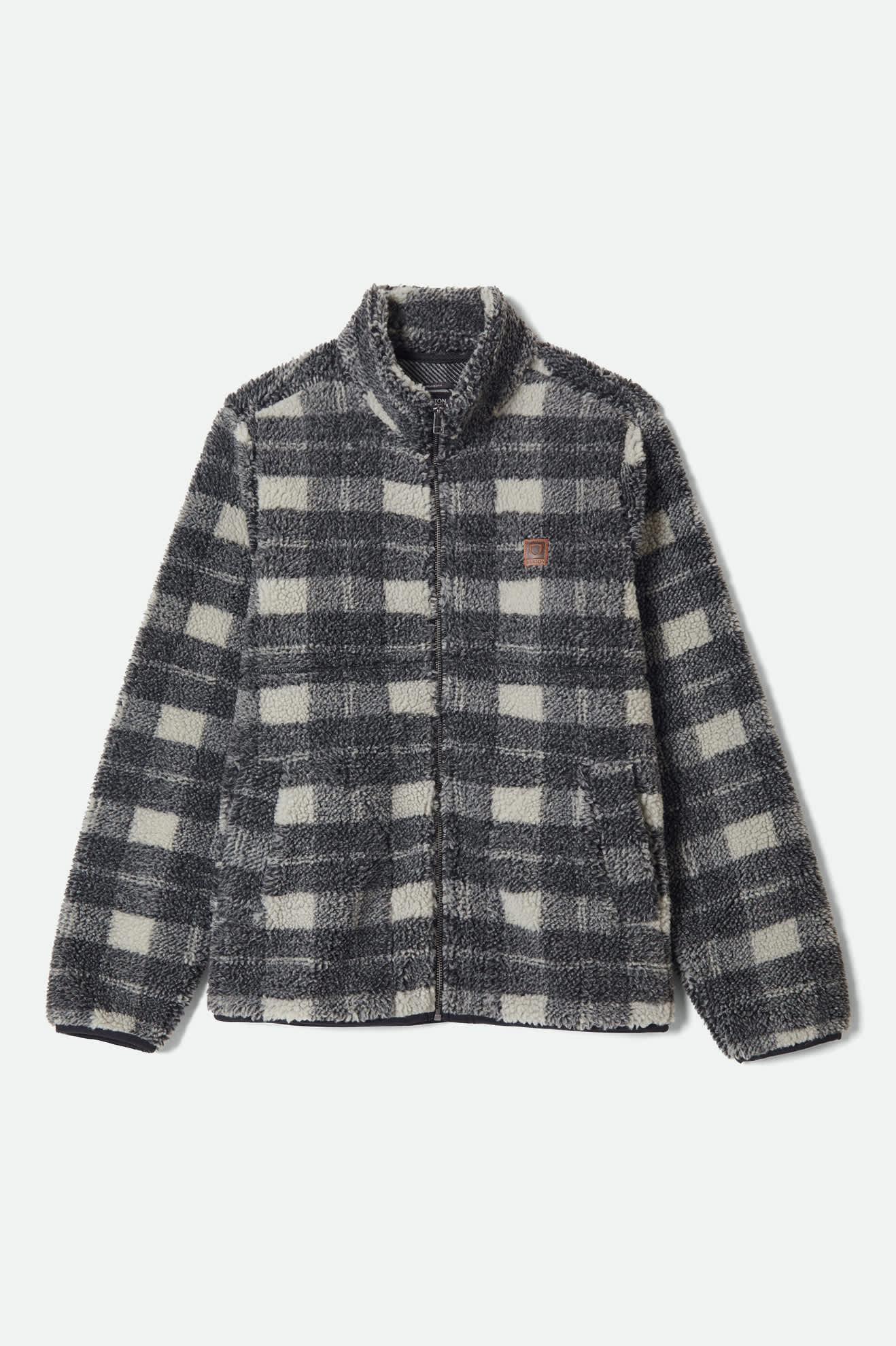 Men's Arctic Fleece Mock Neck Jacket in the color Black/Charcoal - Front Product View