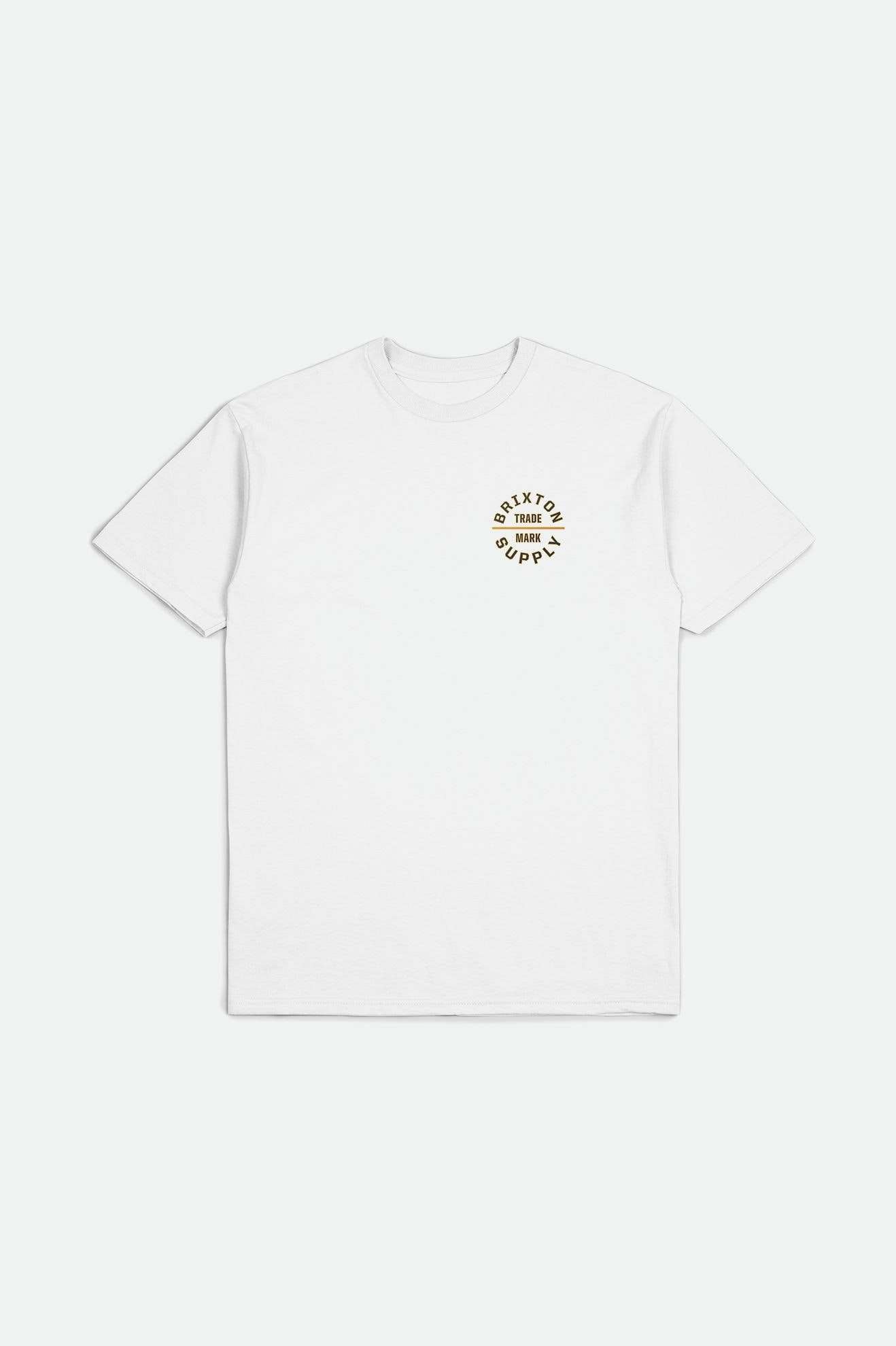 Brixton Men's Oath V S/S Standard T-Shirt - White/Washed Black/Gold | Main