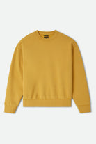 Men's Brixton Baseline Crew Fleece in the color Dusted Ochre Vintage Wash - Front Product Laydown Image