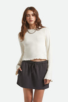 Women's Carefree Organic Garment Dye Lounge Skirt in the color Black - Women's Front View