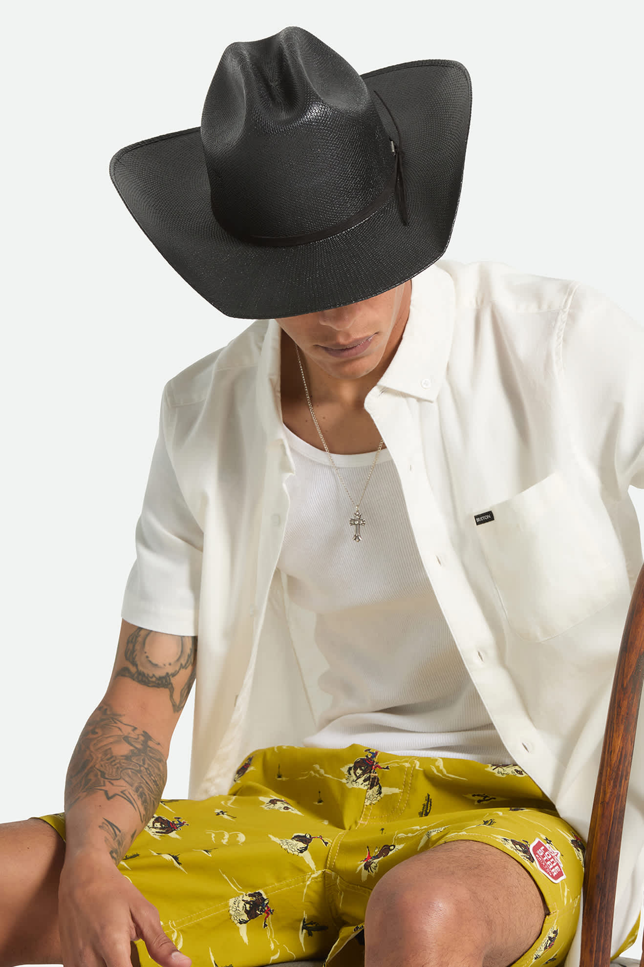 Unisex Laredo Straw Cowboy Hat in the color Black - Additional Fit image