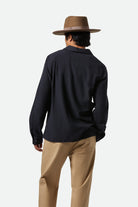 Men's Hasting Kapok L/S Flannel in the color Heather Black - Men's Back View