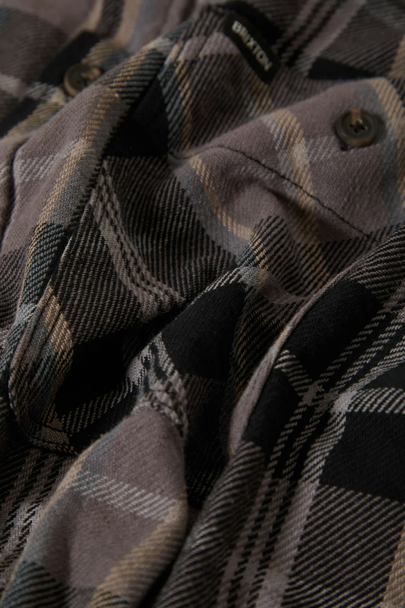Men's Vintage Wash Flannel in the color Black/Charcoal Beige/Slate - Additional Laydown image