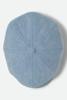 Unisex Brood Newsboy Cap in the color Light Indigo Wash - Additional Laydown image