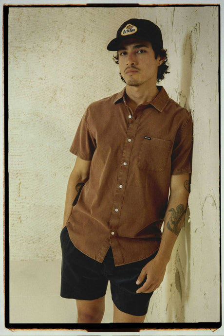 Men's Fit, Extra Shot | Charter Sol Wash S/S Woven Shirt - Sepia Sol Wash