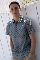Men's Charter Print Short Sleeve Shirt in the color Micro Street Tile - Men's Lifestyle 3.0