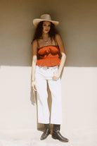 Women's Eden Smocked Top in the color Crimson - Men's Lifestyle image