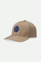 Unisex Crest Netplus Utility Snapback in the color Light Khaki - Front Product View