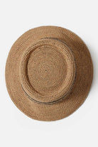 Women's Ellee Straw Bucket Hat in the color Tan/Black - Additional Laydown image