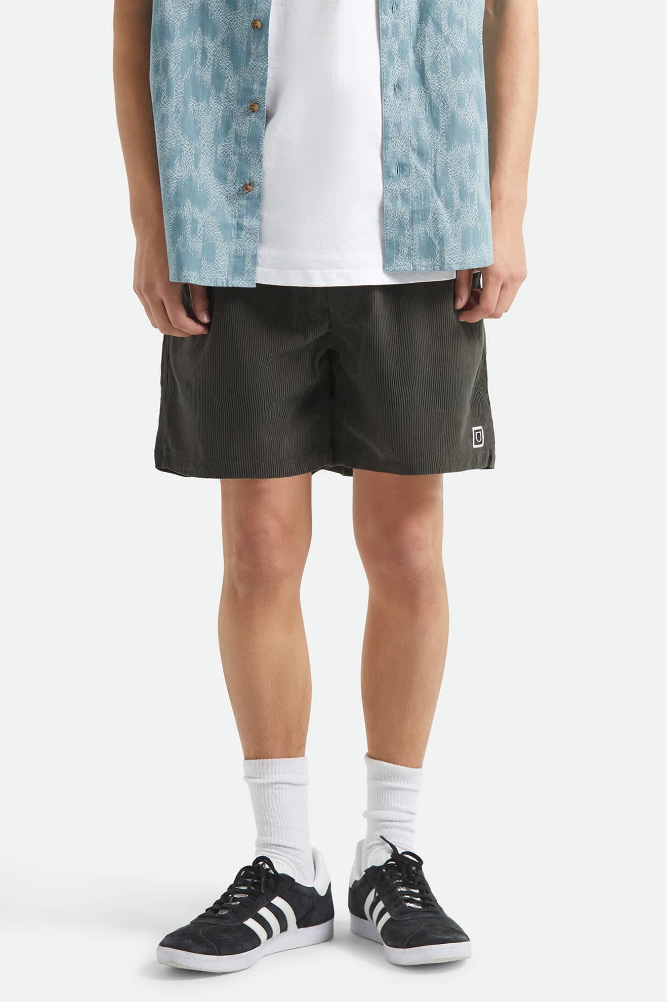 Men's Everyday Corduroy Short in the color Vintage Black - Men's Front View