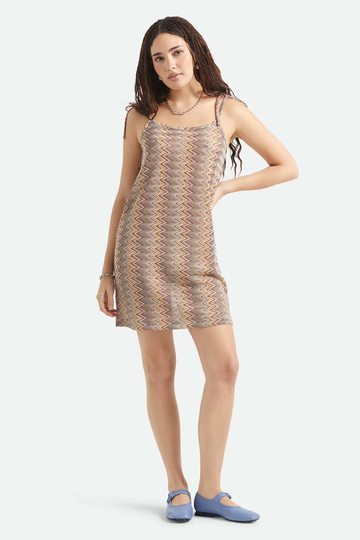 Women's The Cabana Mesh Tunic Dress in the color Multi Color Zigzag - Women's Front View