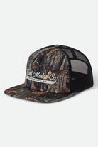 Unisex Ford X Brixton Trucker Hat in the color Boxwood Green - Front Product Laydown Image