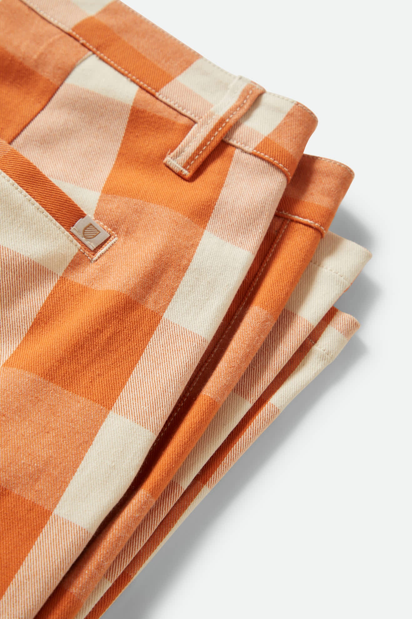 Women's Bedford Pant in the color Tangerine Gingham - Additional Laydown image