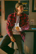 Men's Bowery Quilted L/S Flannel in the color Bright Red/Mahogany - Men's Lifestyle image