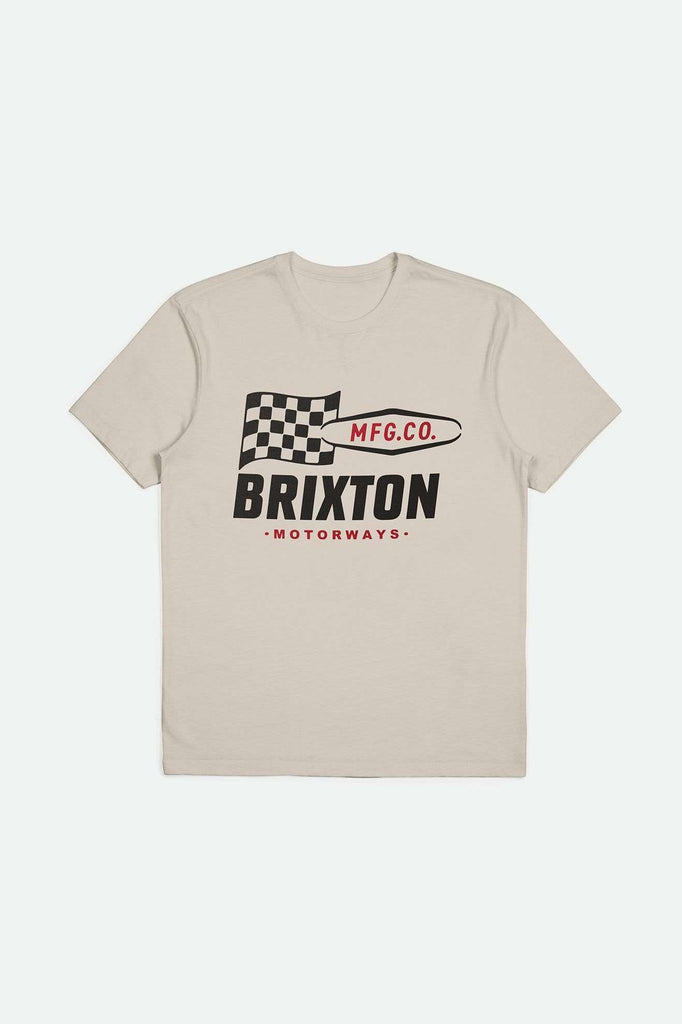 Brixton Men's Motorway Heavyweight Relaxed T-Shirt - Cream Classic Wash | Main