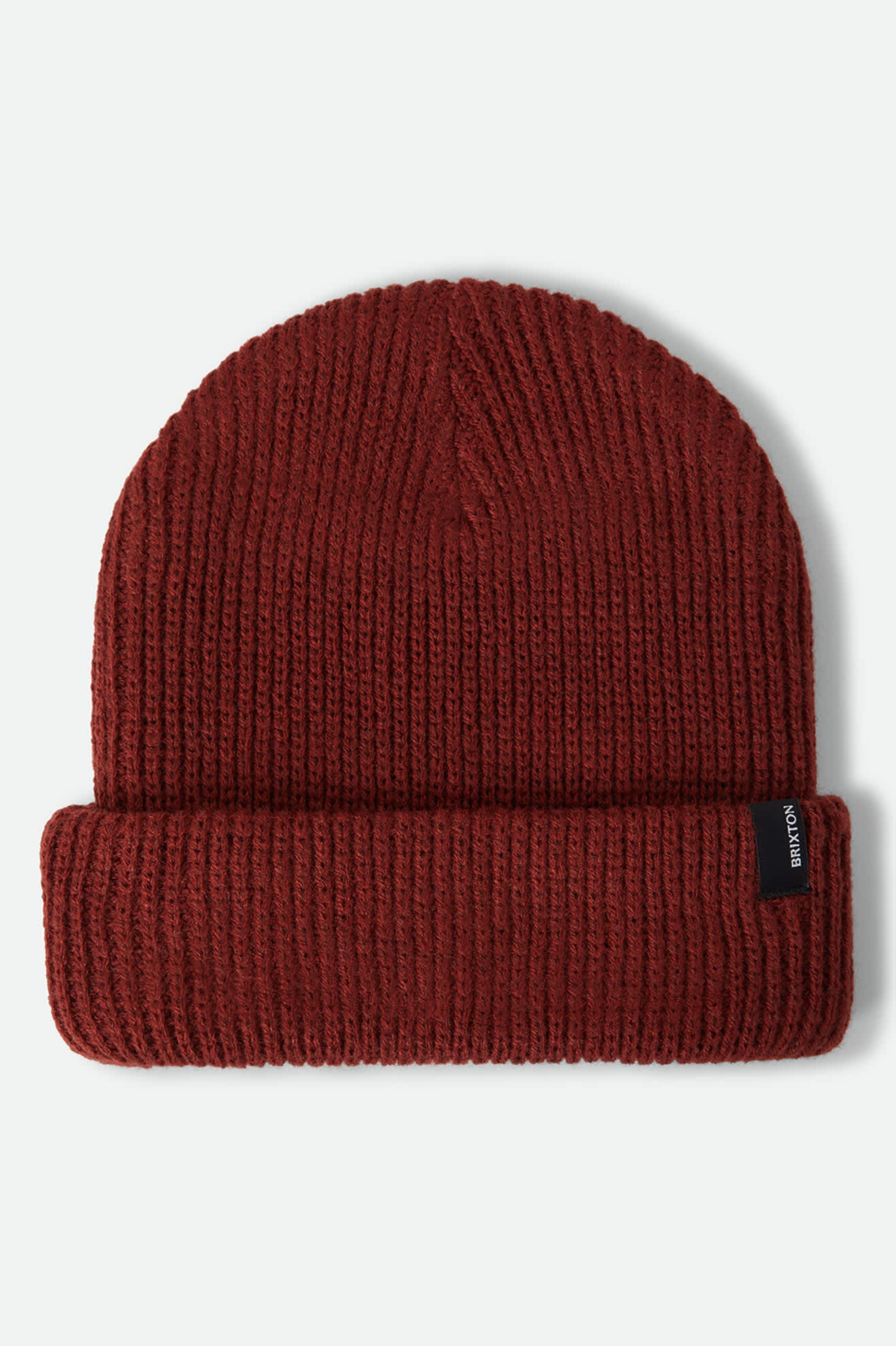 Unisex Chunky Heist Beanie in the color Marled Red Earth - Front Product Laydown Image