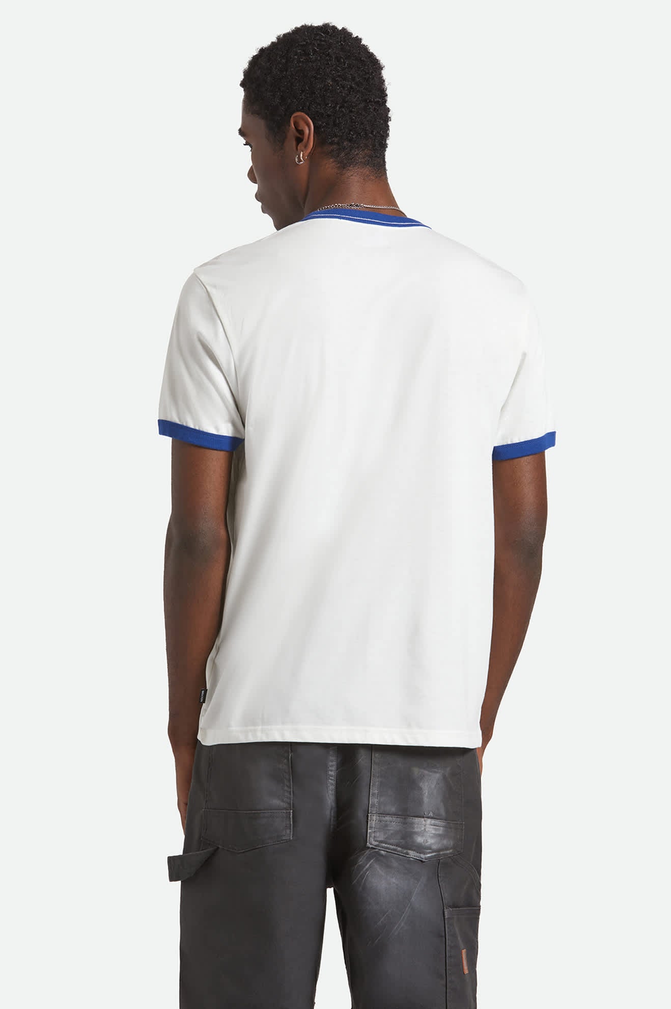 Men's Ford King Of The Mountains S/S Ringer T-Shirt in the color Wimbledon White - Men's Back View