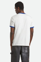 Men's Ford King Of The Mountains S/S Ringer T-Shirt in the color Wimbledon White - Men's Back View