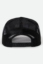 Unisex Skywind Netplus Trucker Hat in the color Black/Black - Back Style View