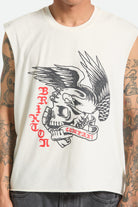 Men's Wolcott Worn In Boxy Muscle Tank in the color Off White - Additional Fit image