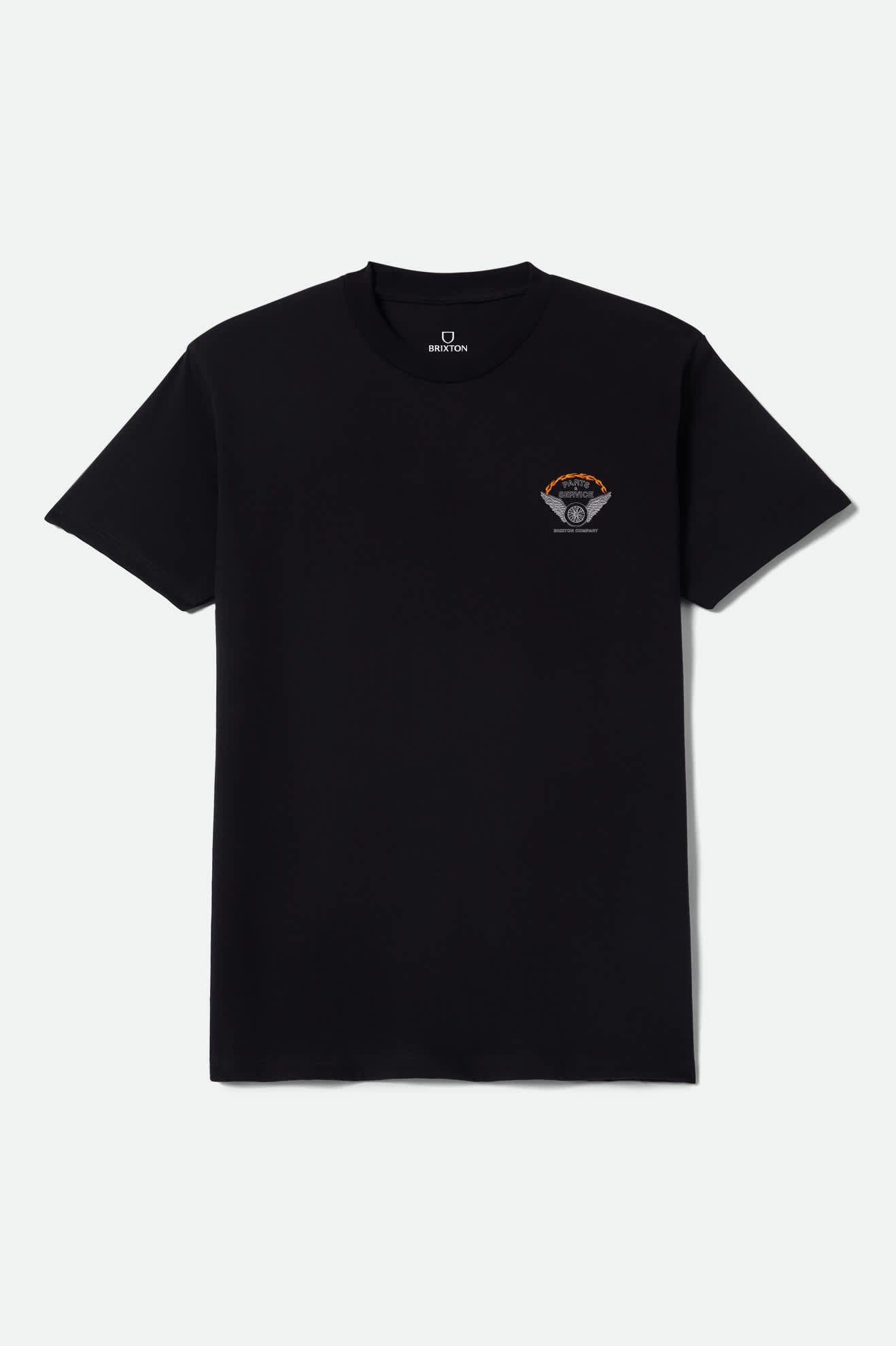 Men's Leeway Short Sleeve T-Shirt in the color Black Worn Wash - Front Product Laydown Image