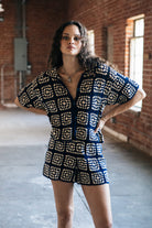 Women's Crochet Short in the color Mood Indigo/Off White - Men's Lifestyle image
