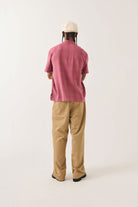 Men's Century Shirt in the color Pink Shadow Plaid - Men's Back View