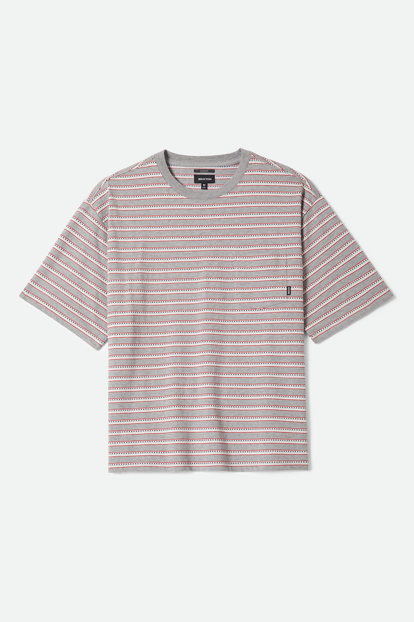 Men's Poolside Pique Box Crop T-Shirt in the color Heather Grey - Front Product Laydown Image