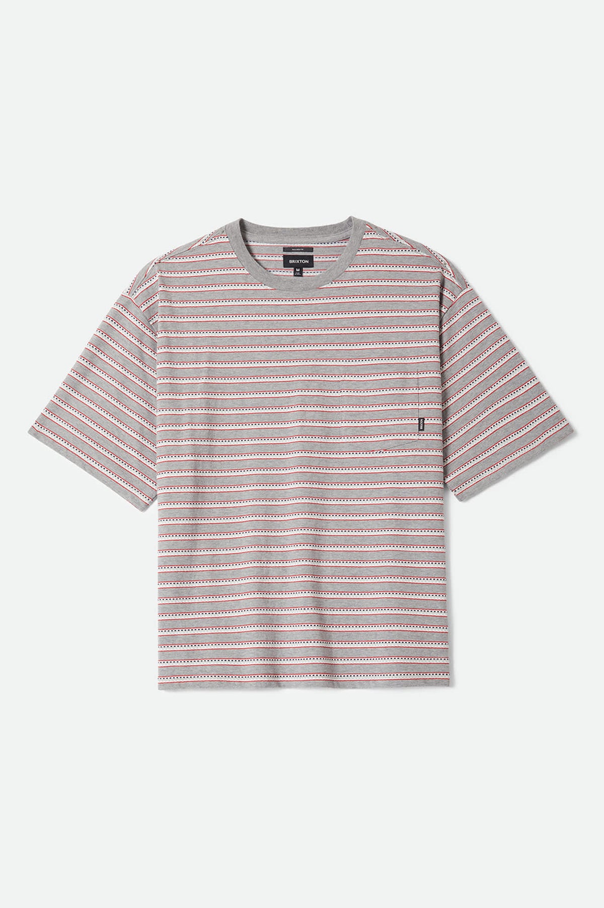 Men's Poolside Pique Box Crop T-Shirt in the color Heather Grey - Front Product Laydown Image
