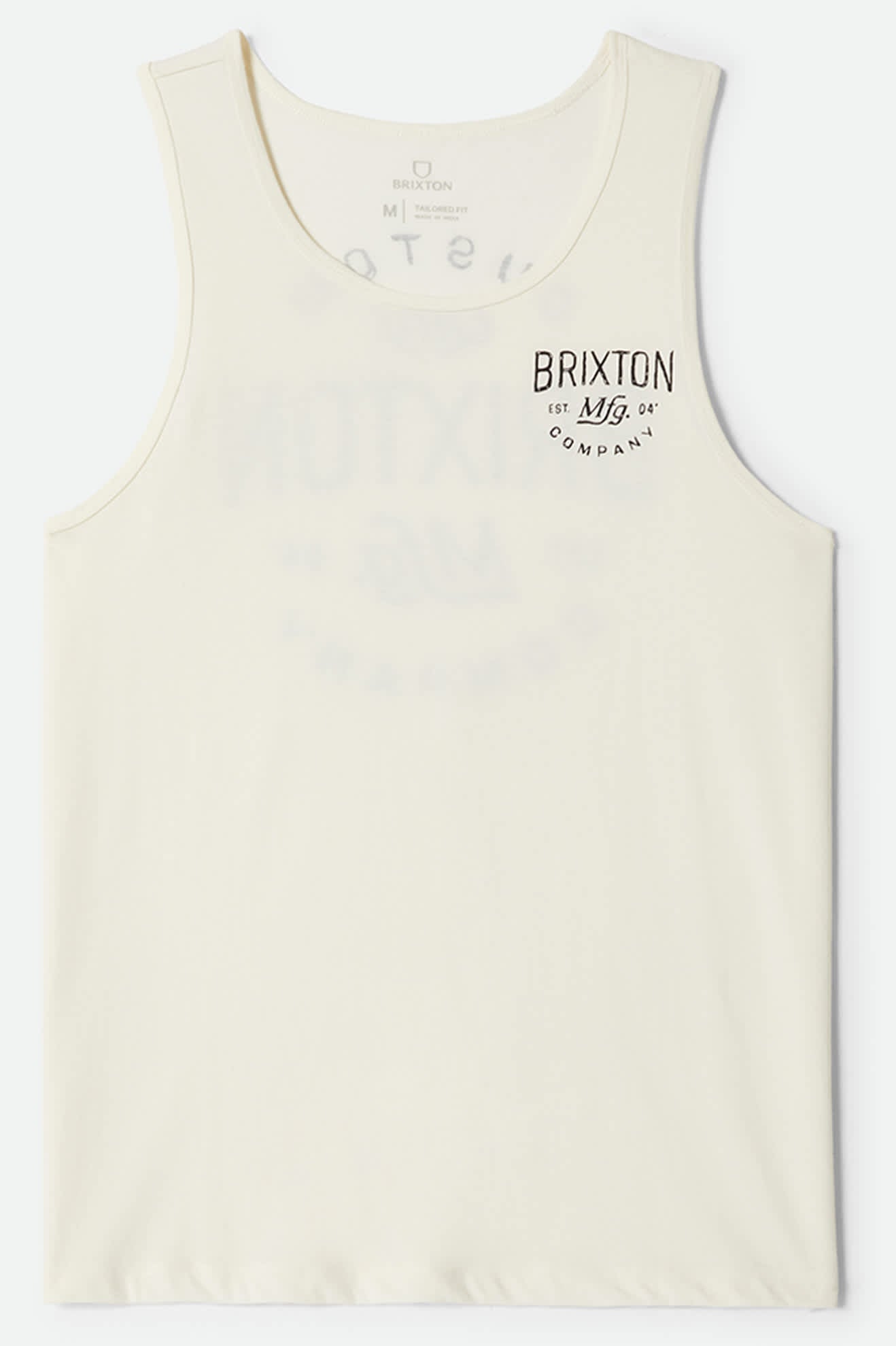 Men's Fremont Tank Top in the color Off White - Front Product Laydown Image