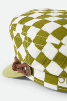 Women's Fiddler Fisherman Cap in the color Sublime Green Checker Board - Additional Laydown image
