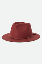 Unisex Wesley Fedora in the color Dark Brick/Dark Brick - Front Product Laydown Image