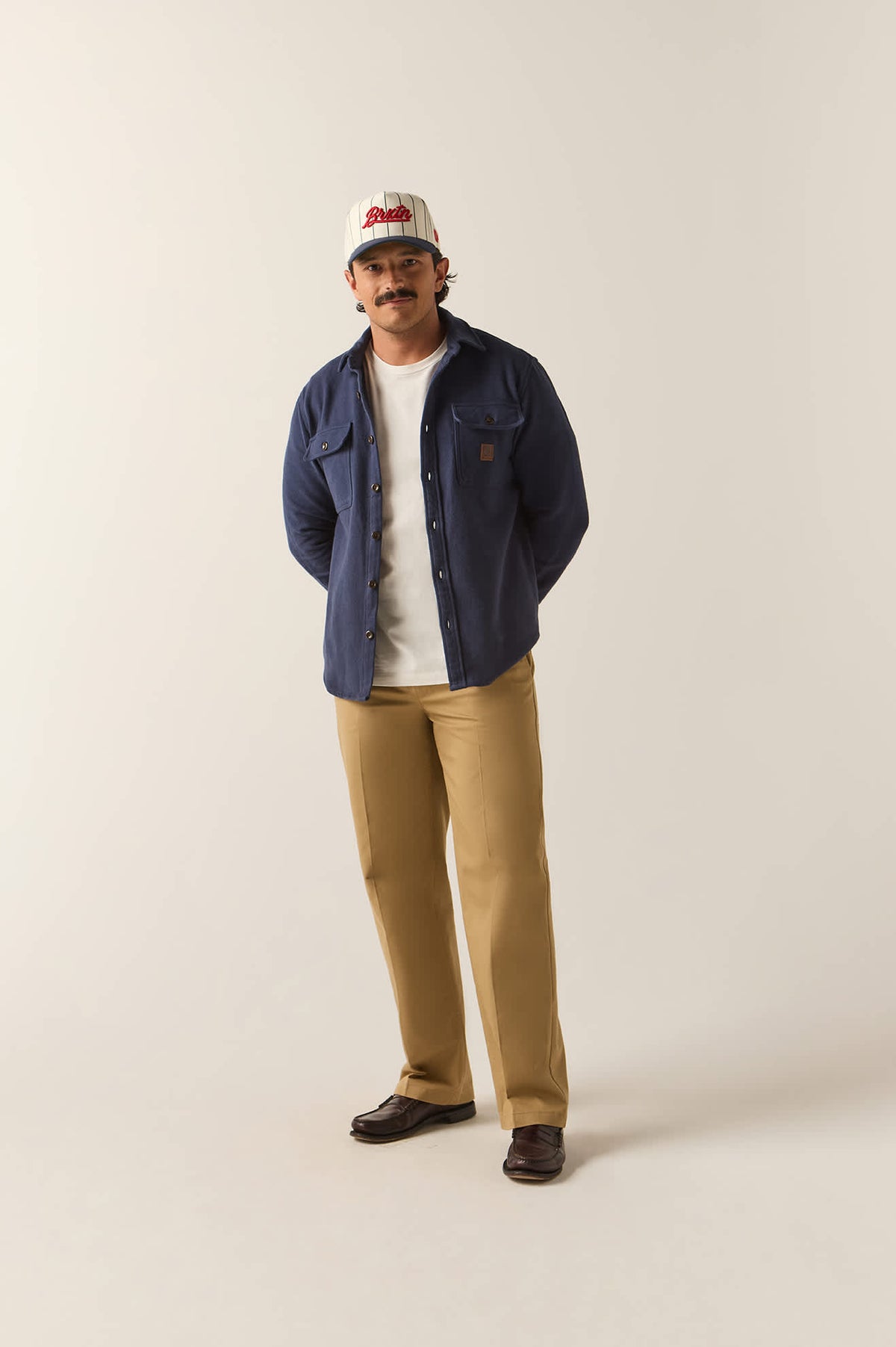 Men's Bowery Heavyweight Flannel in the color Washed Navy - Additional Fit image