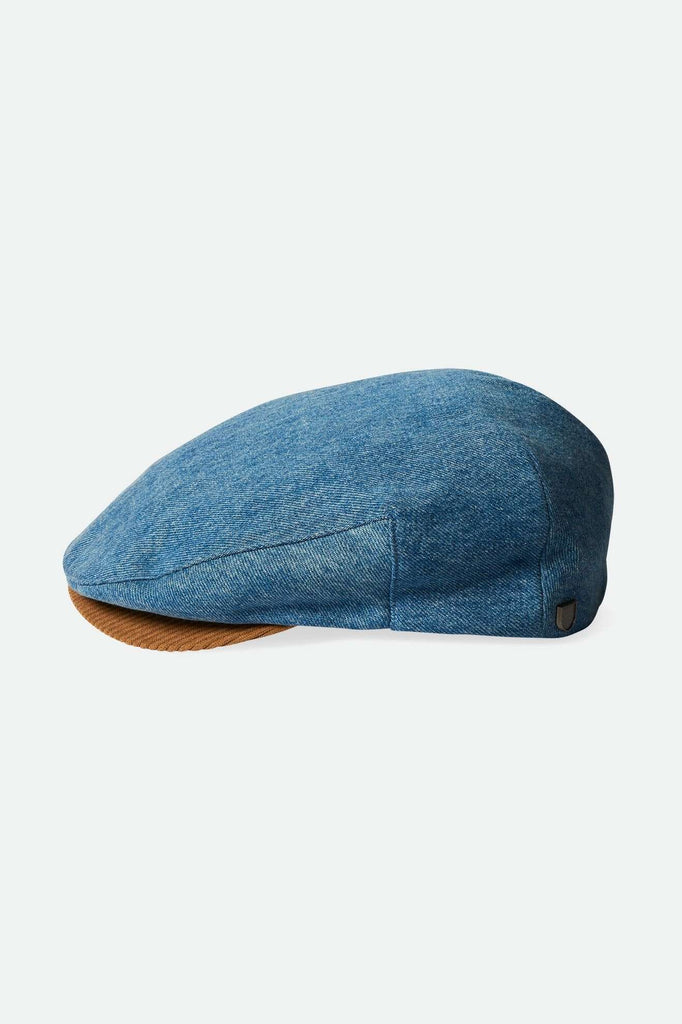 Brixton Unisex Hooligan Flat Cap - Denim Rinse/Woodsmoke | Main