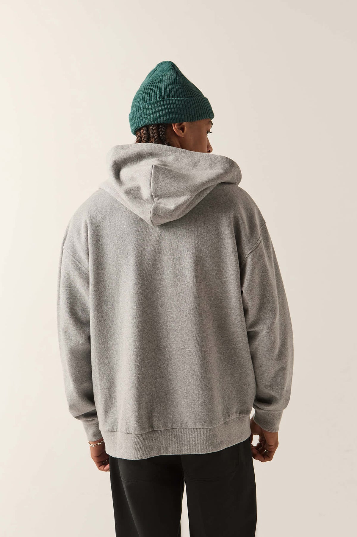Men's Motorized Full Zip in the color Heather Grey - Men's Back View