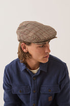 Unisex Century Barrel Snap Cap in the color Brown/Tan/Red Plaid - Additional Fit image