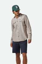 Men's The Daily Cotton L/S Shirt  in the color Khaki - Men's Front View