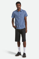 Men's Charter Print S/S Shirt in the color Bering Sea/Micro Floral - Additional Fit image