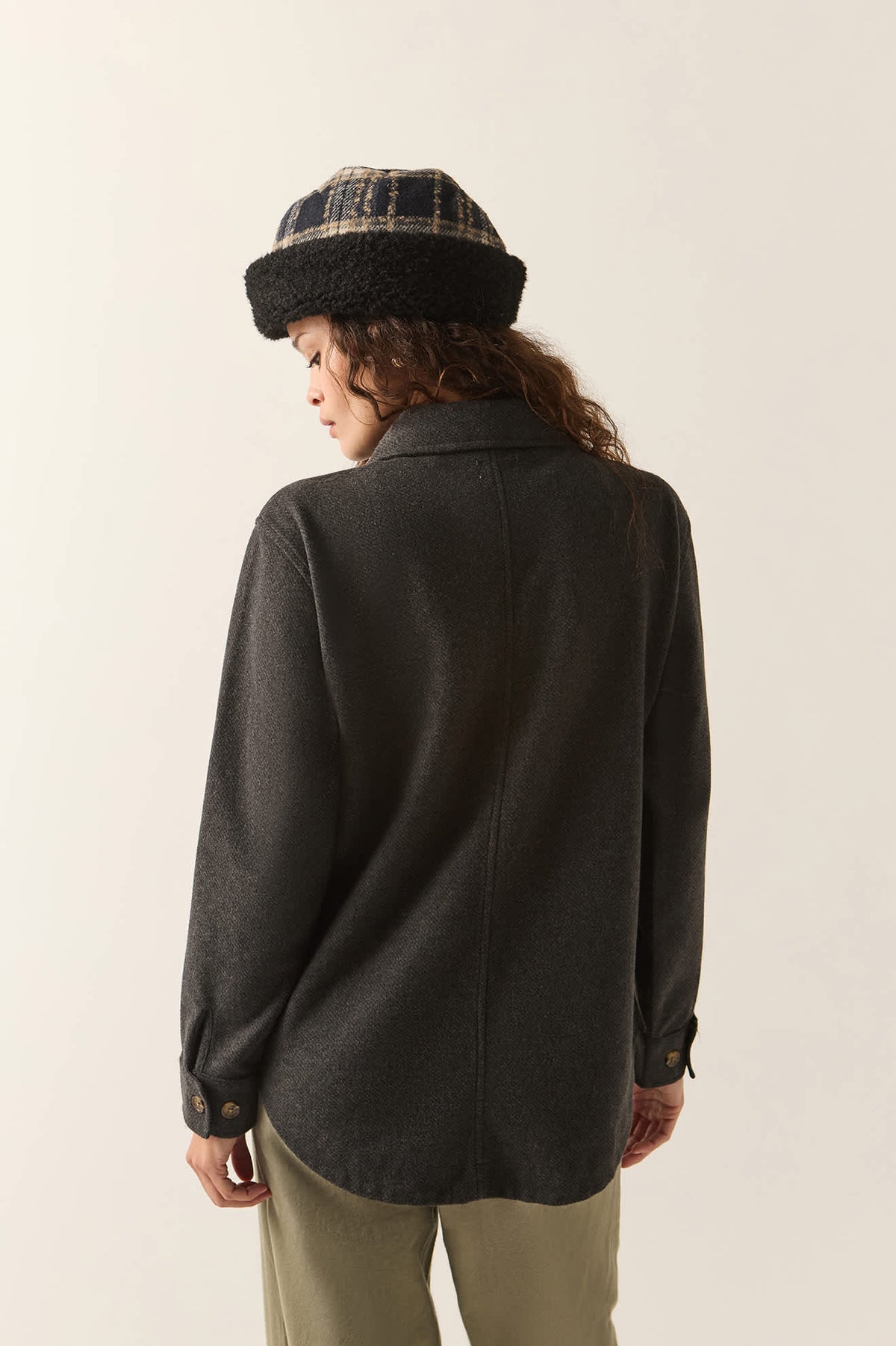 Women's Bagby Jacket in the color Black Heather - Women's Back View