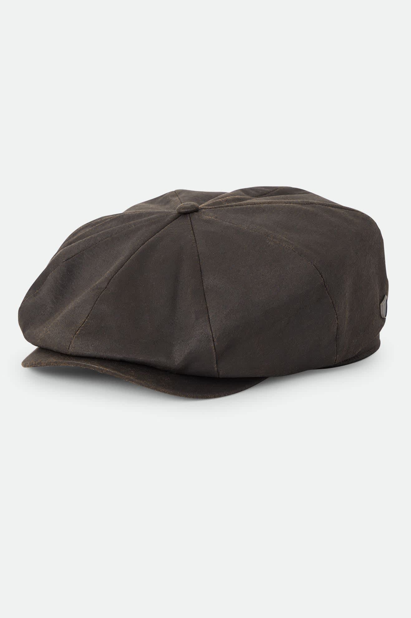 Unisex Brood Baggy Flannel Snap Cap in the color Brown Faux Leather - Front Product Laydown Image
