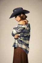 Unisex Laredo Panama Straw Cowboy Hat in the color Navy - Women's Side View