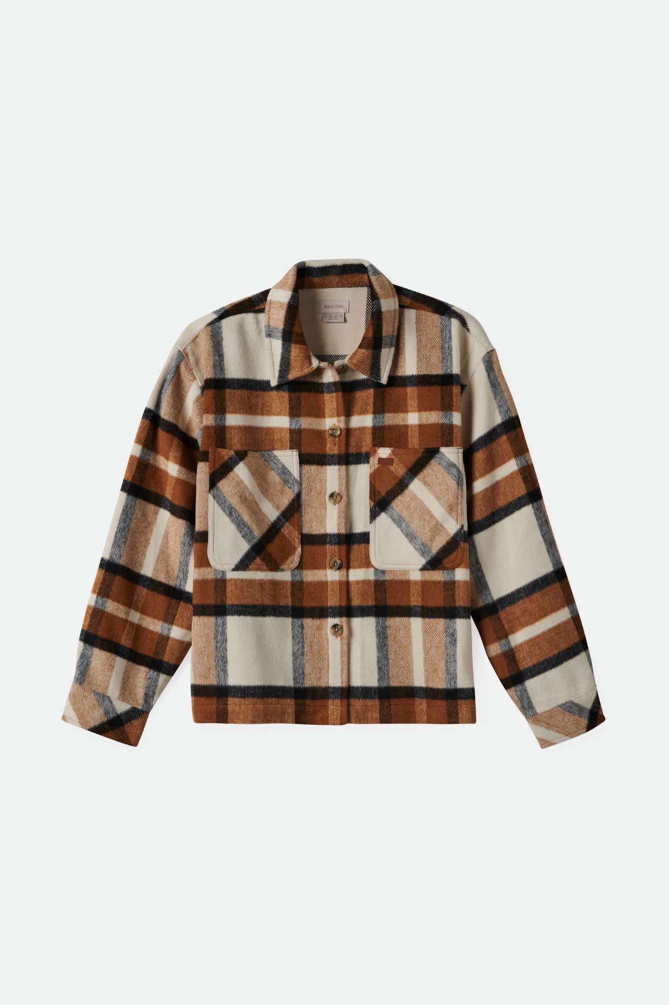 Women's Bowery Women's Soft Brushed L/S Flannel in the color Washed Copper - Front Product View