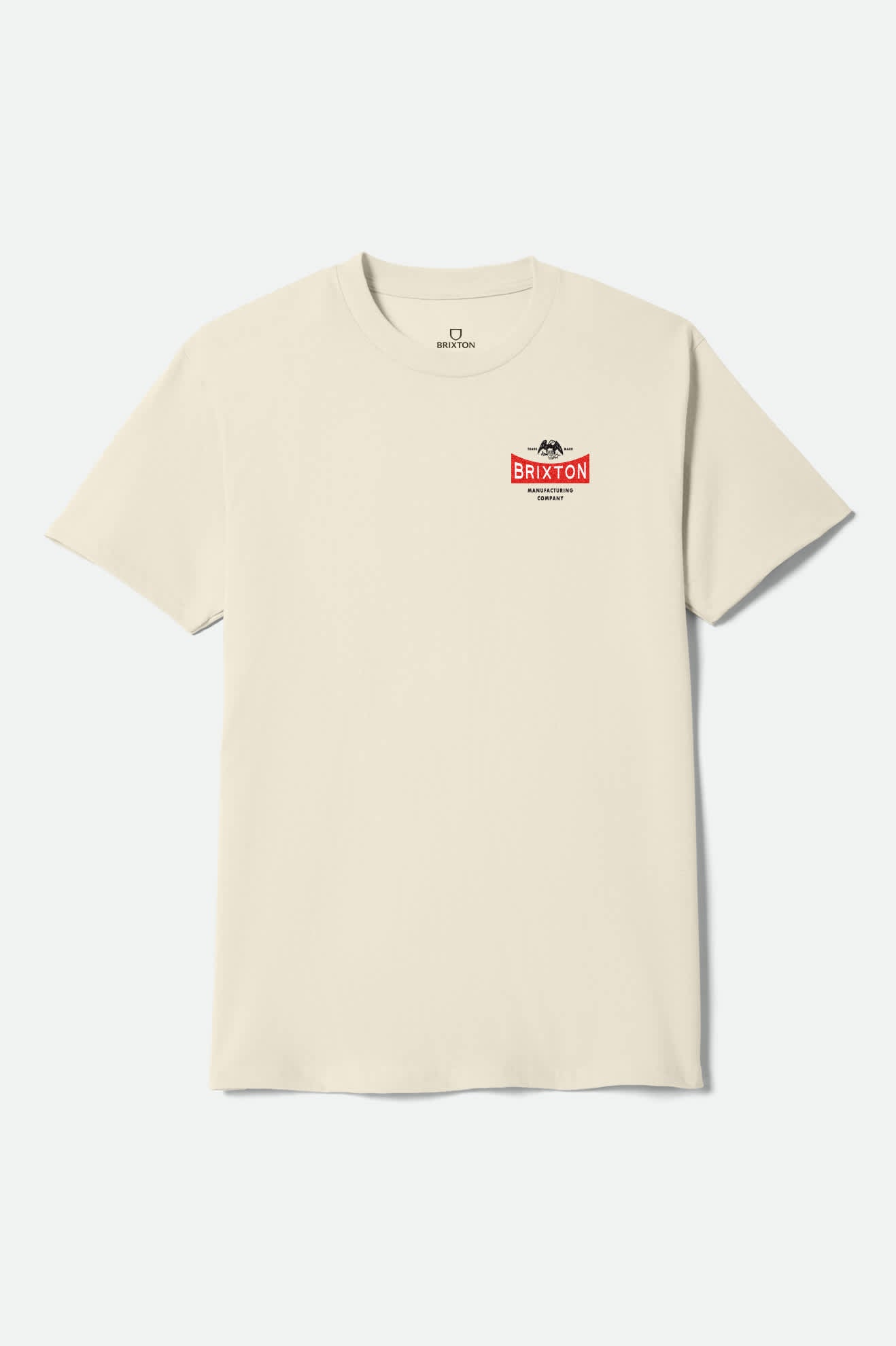 Men's Pinnacle Short Sleeve T-Shirt in the color Cream - Front Product Laydown Image