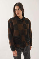 Women's Delilah Quilted Jacket in the color Black/Brown - Additional Fit image