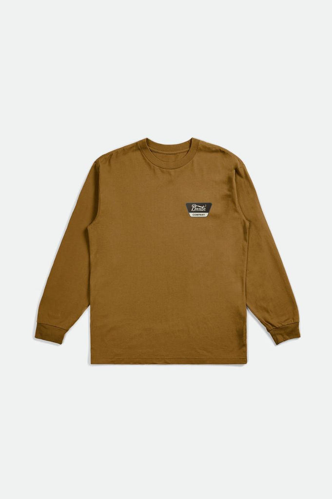 Brixton Linwood L/S Tee - Golden Brown/Washed Black/Off White
