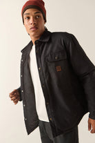 Men's Builders Stretch Lined Jacket in the color Black - Men's Side View