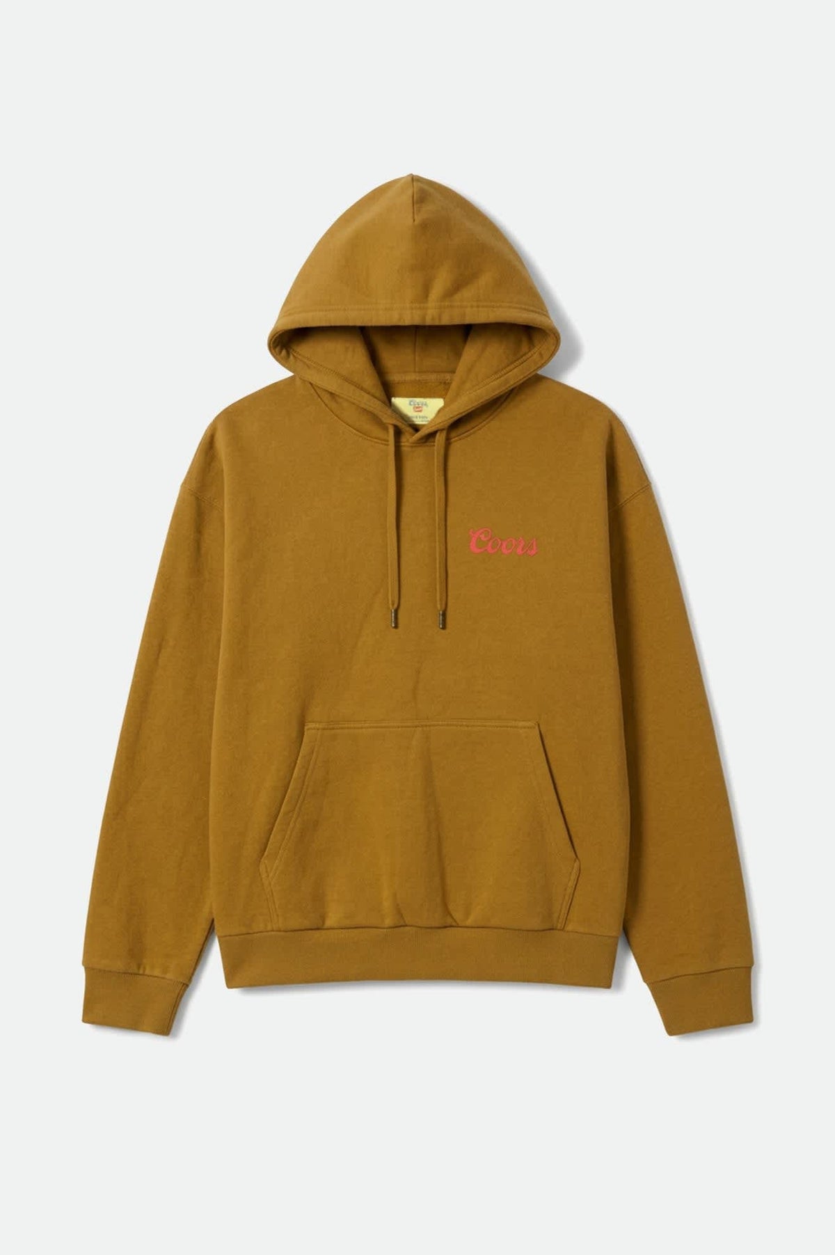 Men's Coors Saddle Hoodie Fleece in the color Golden Brown - Front Product Laydown Image