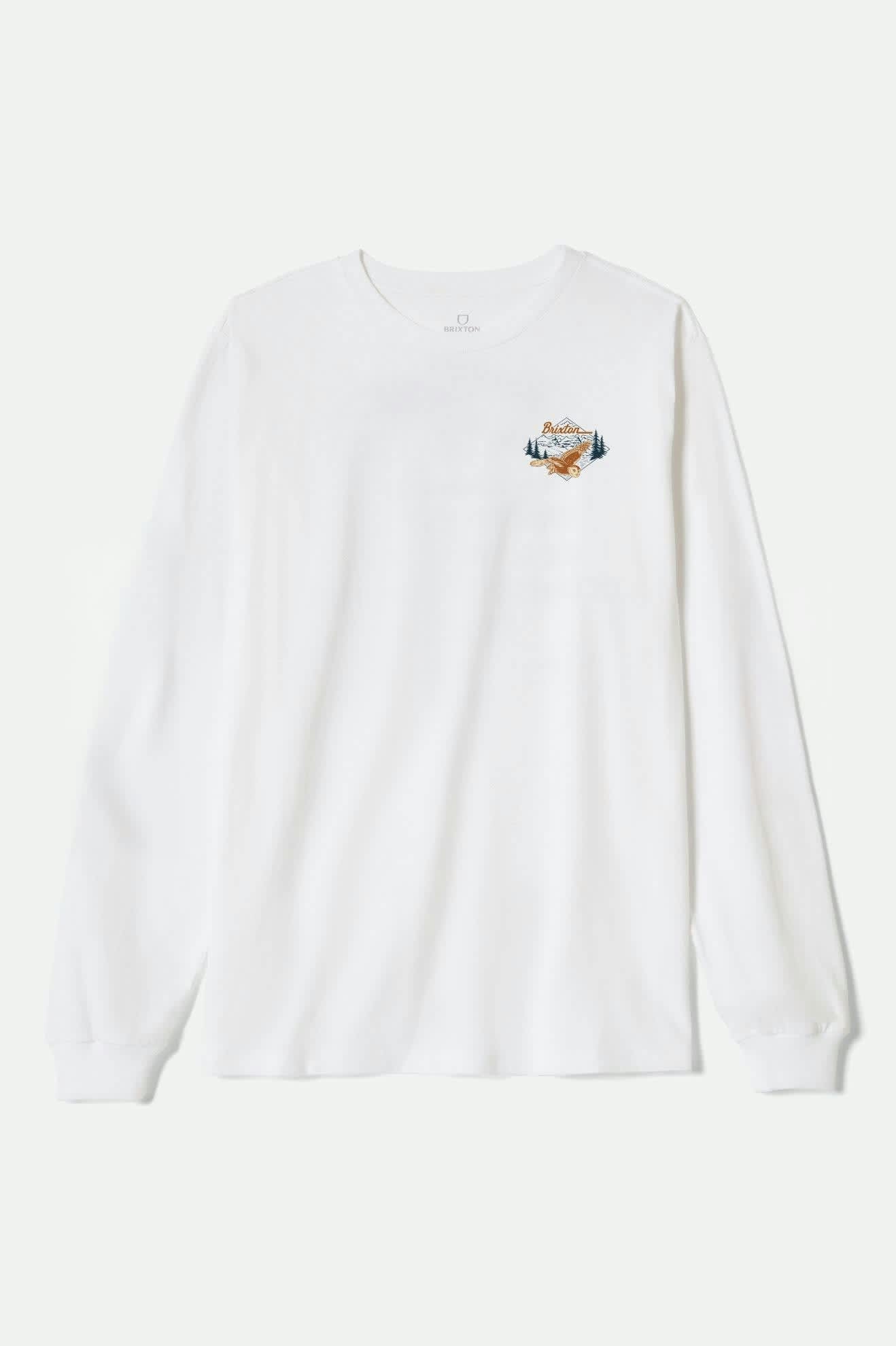 Men's Driftway L/S Standard T-Shirt in the color White - Front Product View