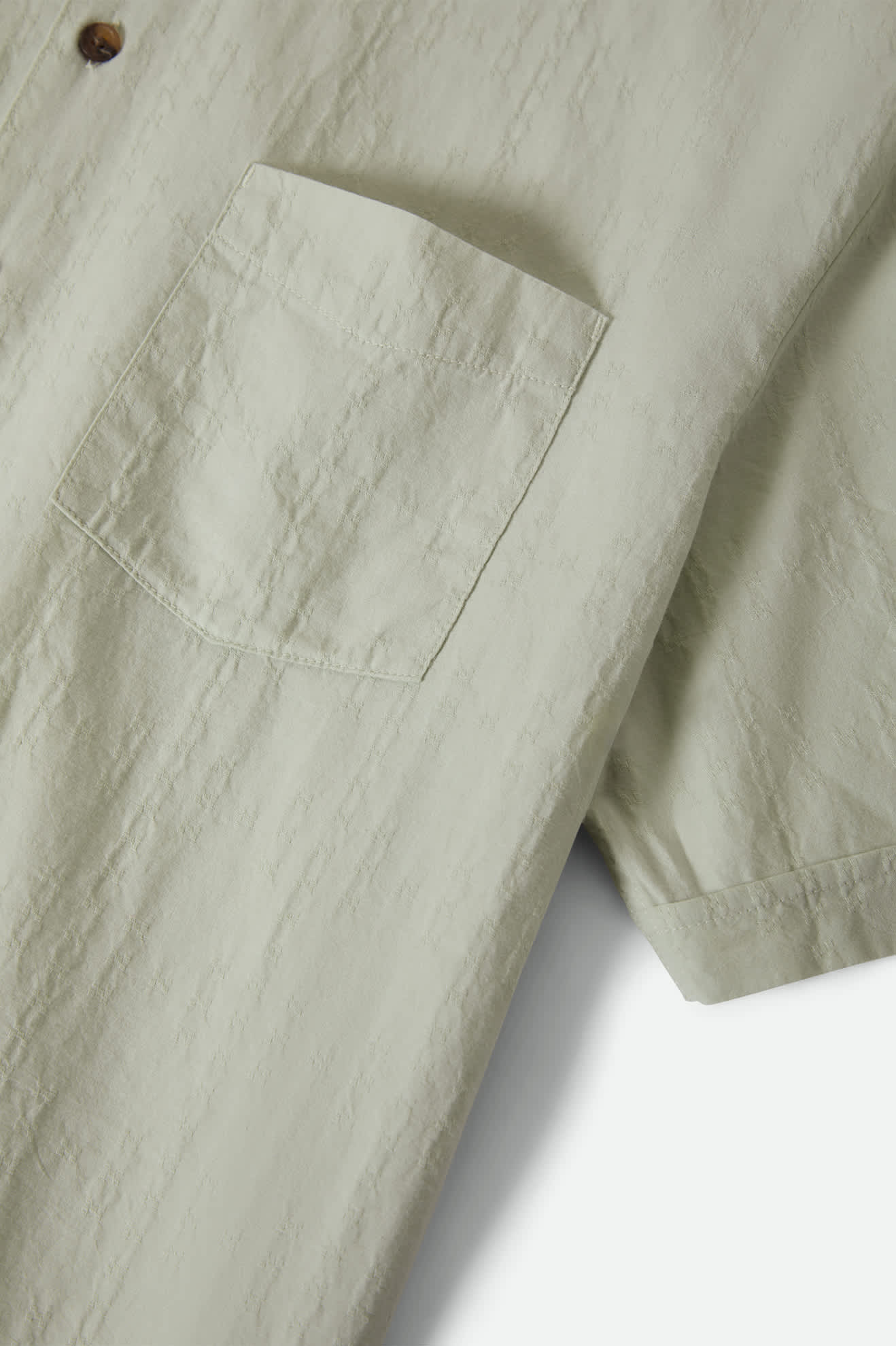 Men's Vintage Short Sleeve Shirt in the color Sea Foam Jacquard Check - Additional Laydown image